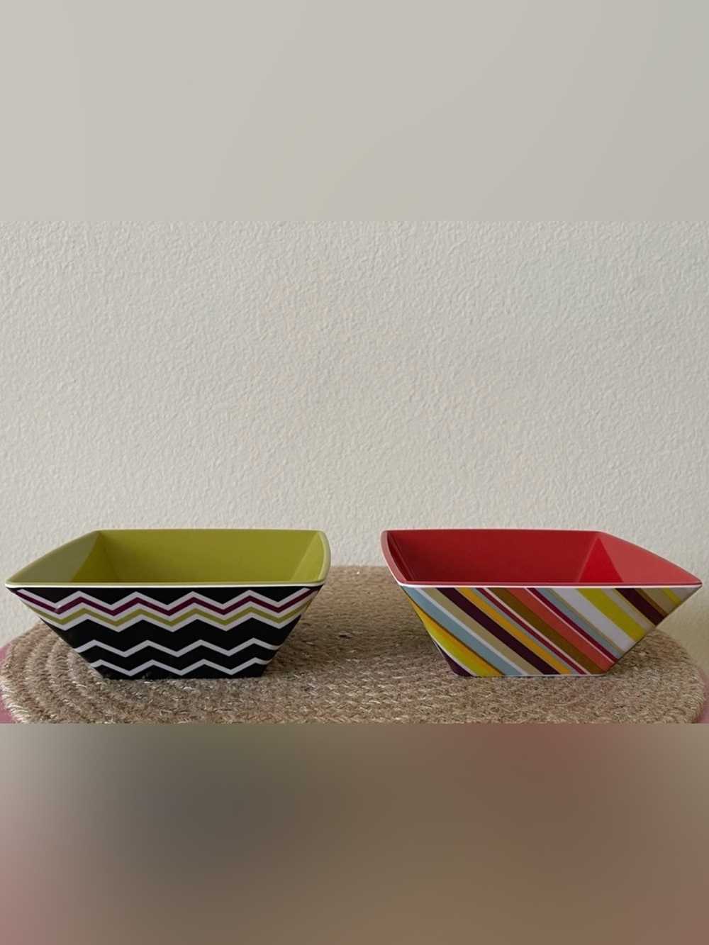 Vtg ‘11 Missoni Colab Target Limited Edition6-pcs Melamine Square Bowls #0415267 - Picture 7 of 16